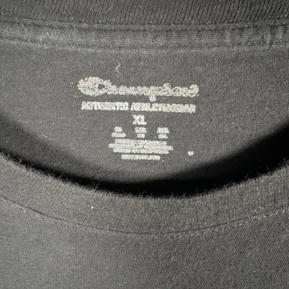 Champion Mens Black Crew Neck Short Sleeve‎ T Shirt Classic Logo Size XL - Picture 2 of 5